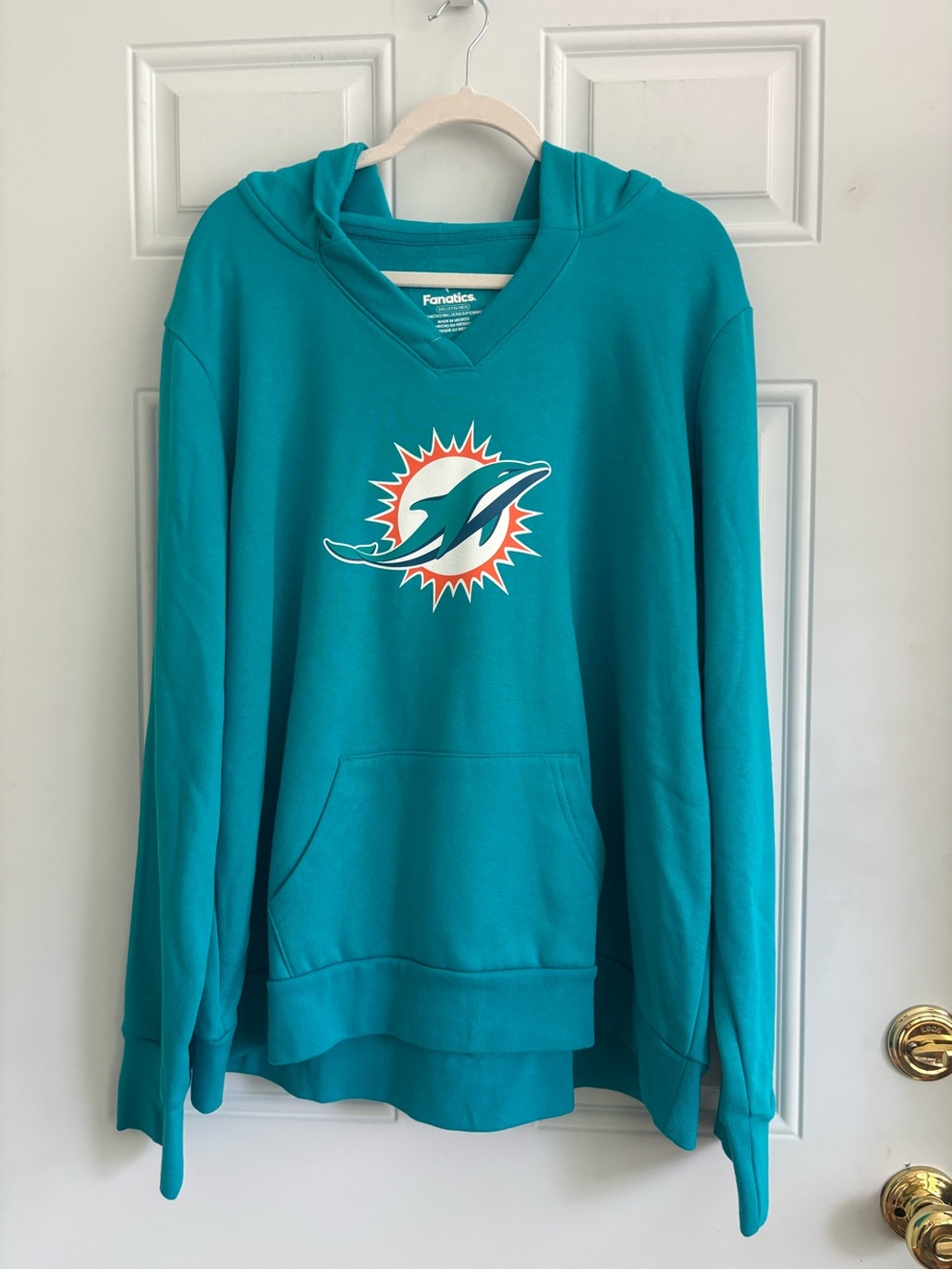 NWT Women’s Fanatics Miami Dolphins Teal Pullover Hoodie w/Tagovailo #1 Logo - Picture 2 of 12